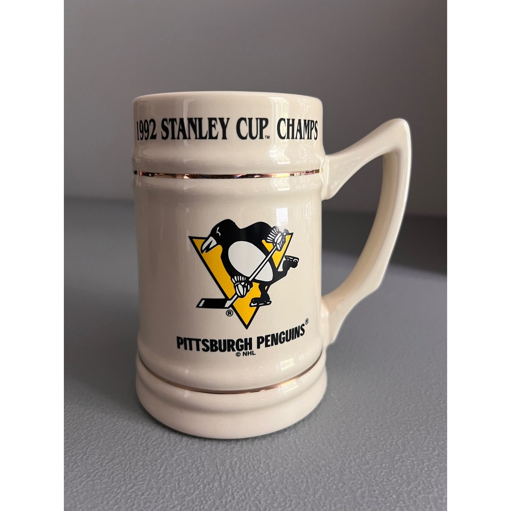 Vintage Pittsburgh Penguins 1992 Stanley Cup Champions Beer Stein NHL Mug